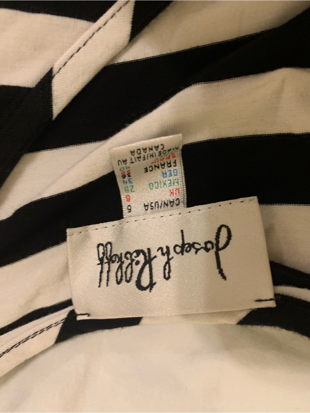 Joseph Ribkoff Black and White Striped Tee